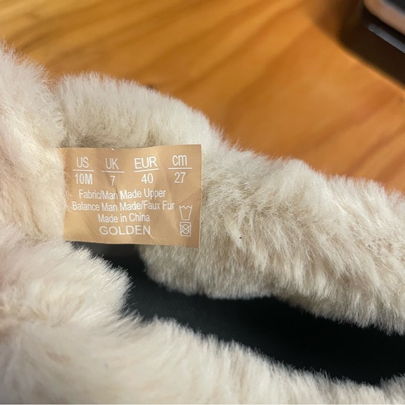 Bzees Golden Faux Fur Trim Washable Slip-on Booties women’s size 10 shoes - Picture 5 of 8